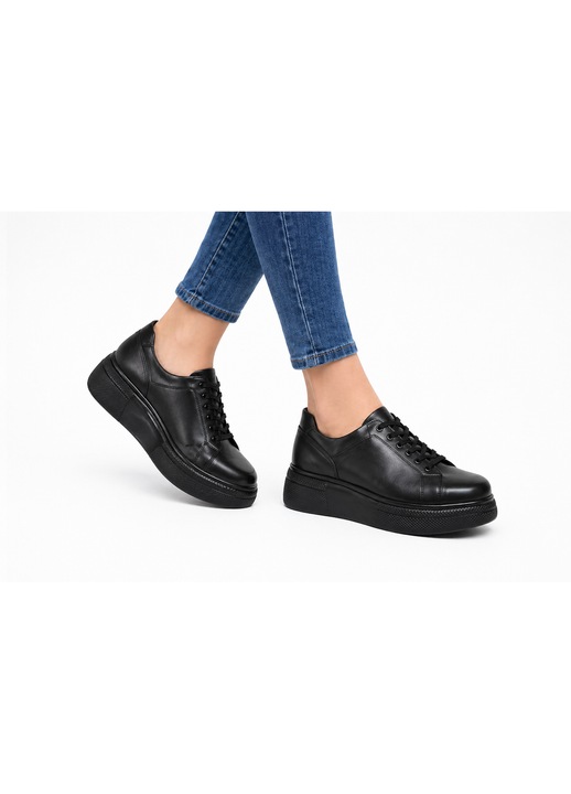 Pantofi dama casual din piele naturala Sasha 200852, Negru, 40
