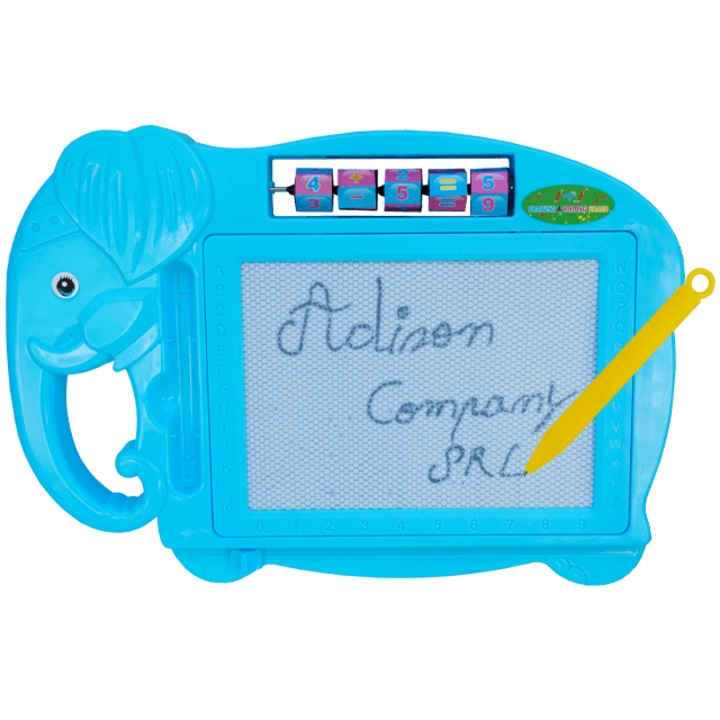 Tablita magnetica plastic elefant 31x22cm, copii scriere Adison