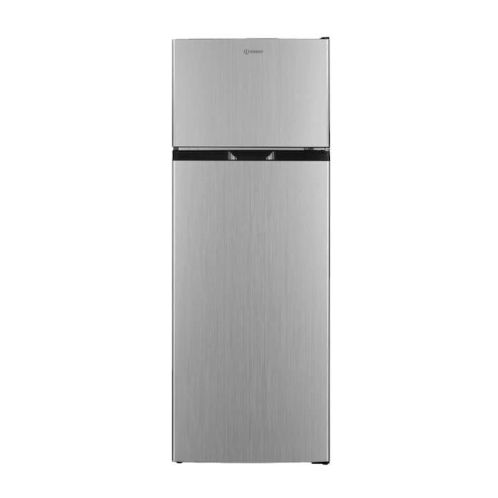 Frigider cu 2 usi Indesit I55T0 412S, Static, Autodezghetare, Fresh Zone, Usi Reversibile, H 143 cm, 206 l, Clasa E, Argintiu