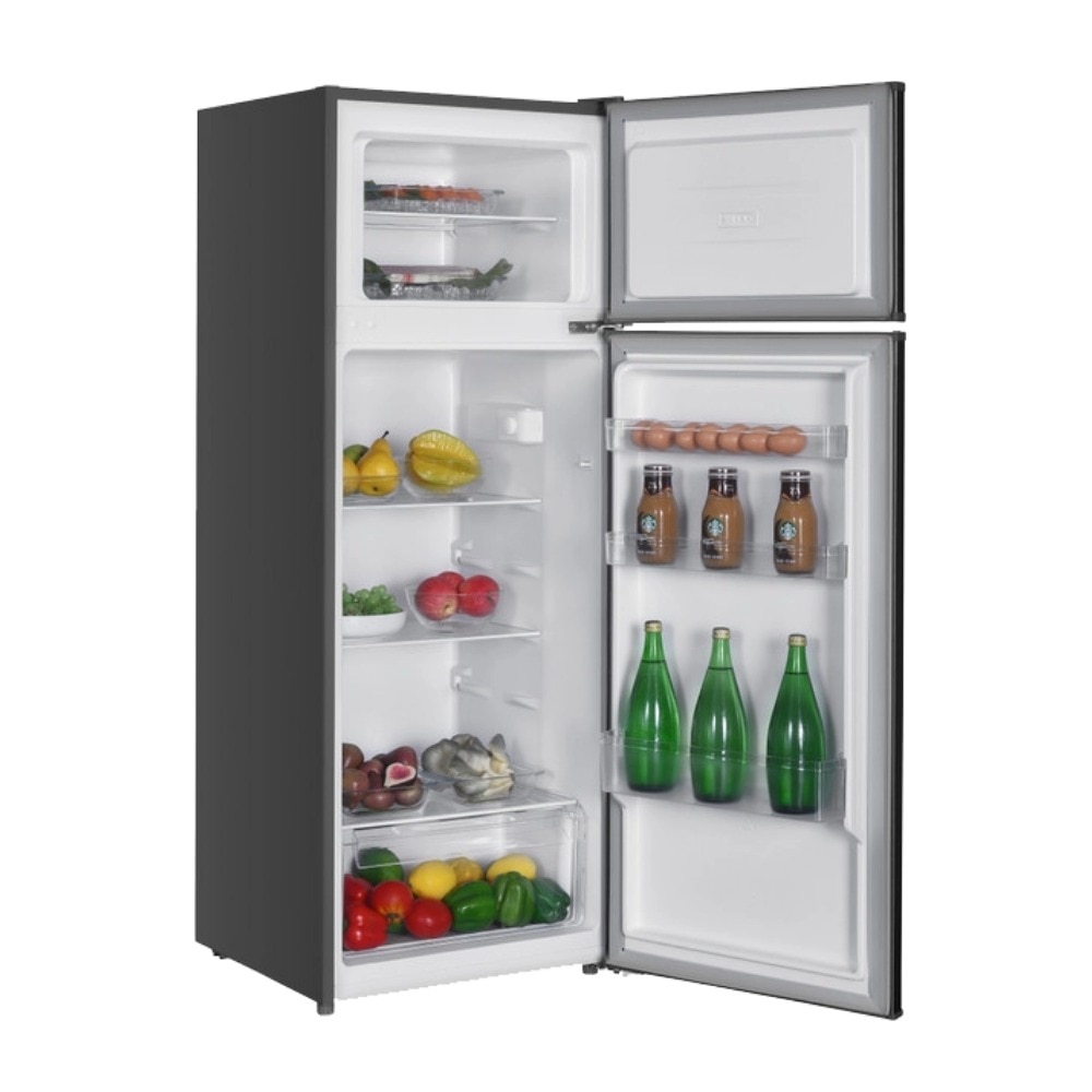 Frigider cu 2 usi Indesit I55T0 412S, Static, Autodezghetare, Fresh Zone, Usi Reversibile, H 143 cm, 206 l, Clasa E, Argintiu