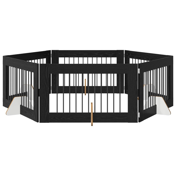 Set Poarta pentru caini cu suporturi 6 pcs vidaXL, Stejar Sonoma