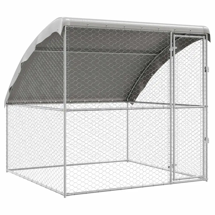 Cusca pentru vidaXL, pui Argintiu 2 x 2 x 2 m Otel Galvanizat