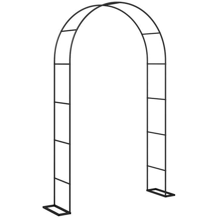 Arc pentru Gradina, Outsunny, Metal, 145 x 39 x 237 cm, Negru