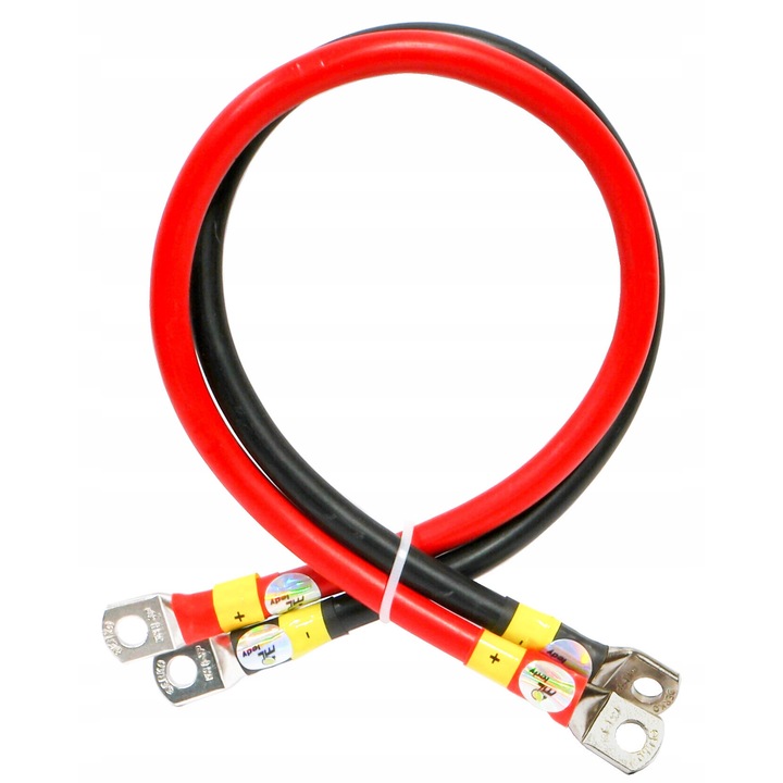 Set 2 cabluri LGY, Mojeledy, 250 cm, 50mm, rosu/negru
