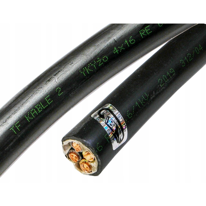 Cabluri electrice YKY 4x16mm, miez de cupru, izolatie PVC, 0,6/1kV, culoare neagra, set de 1 metru