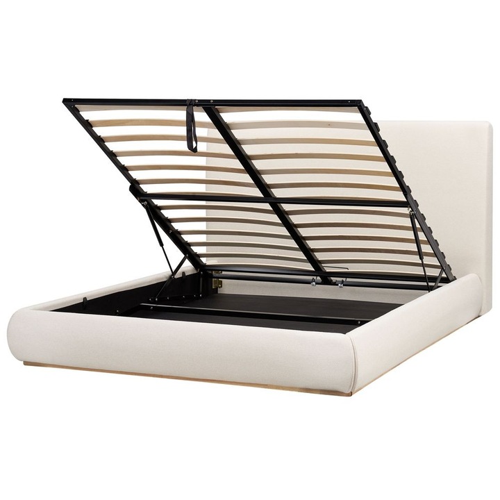 Ágyneműtartós ágy Campagne 160 x 200 cm Világosbézs