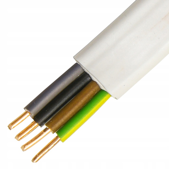 Cabluri electrice MojeLedy YDYp 4x1,5mm, 4 fire, alb, 10m