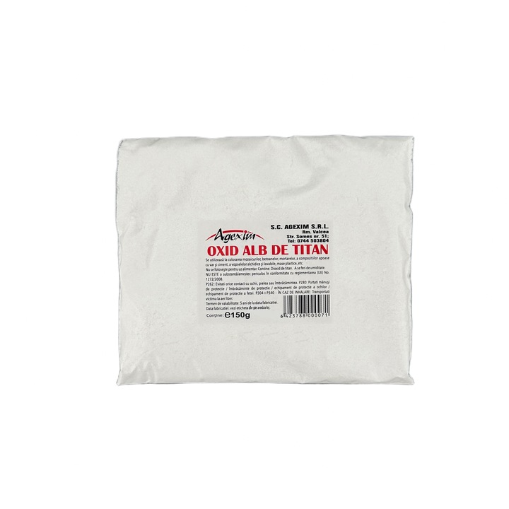 Pigment Agexim Oxid Alb de Titan 150g, pentru Beton si Ceramica