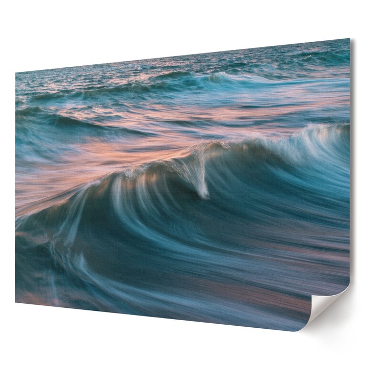 Poster A1 Pentru Living Sau Dormitor, Coloray, Valurile Marii, Turcoaz, 84 x 59.4 cm, Poster Canvas Decorativ, Digital Print Pe Panza, 010030020390000294697