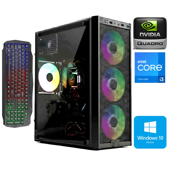 PC Gaming KIDS OK 3-7 Ani Intel ® I3 6100, 8 GB RAM DDR4, 500GB Hdd Placa Video NVidia® Q4000 DDR5 256Biti, opt