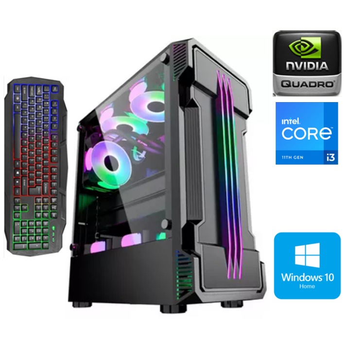 PC Gaming KIDS OK 3-7 Ani Intel ® I3 6100, 8 GB RAM DDR4, 500GB Hdd Placa Video NVidia® Q4000 DDR5 256Biti, grz