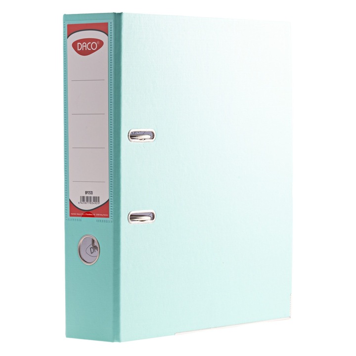 Biblioraft A4, plastifiat, cotor 75 mm, Turcoaz deschis DACO sku28