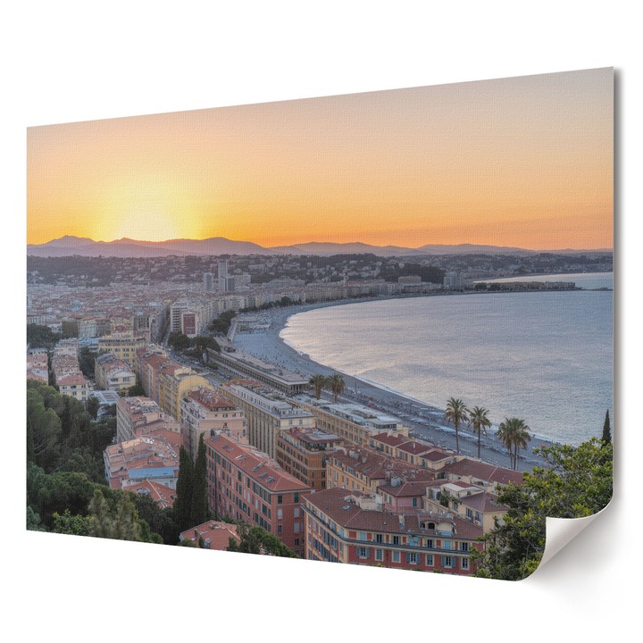 Poster decorativ Marea Vest, Coloray, portocaliu, 42x29.7cm, print digital pe pânză