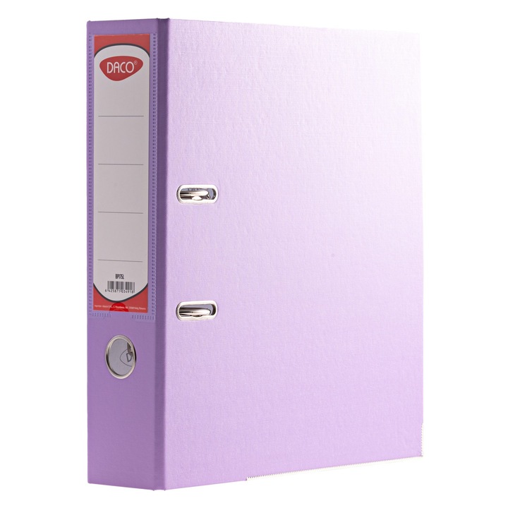 Biblioraft plastifiat, cotor 75 mm, format A4, Lila DACO sku28
