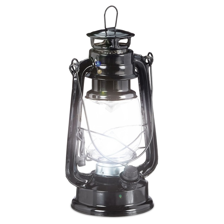 Lanterna LED Relaxdays, design vintage, sticla, manere mari