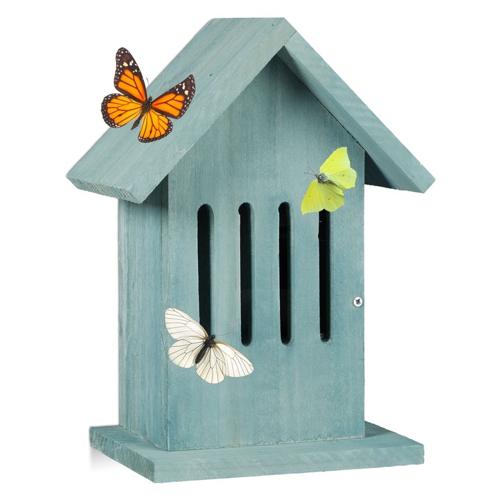 Casuta pentru fluturi Relaxdays, design colorat, protectie pentru insecte, 2 culori