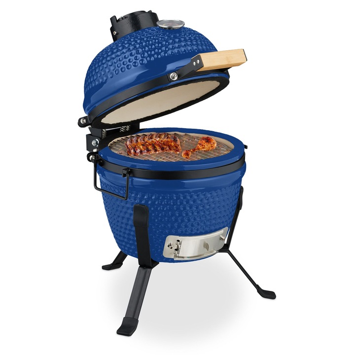 Kamado kerámia grill Relaxdays, sokoldalú, hatékony, 45x45cm