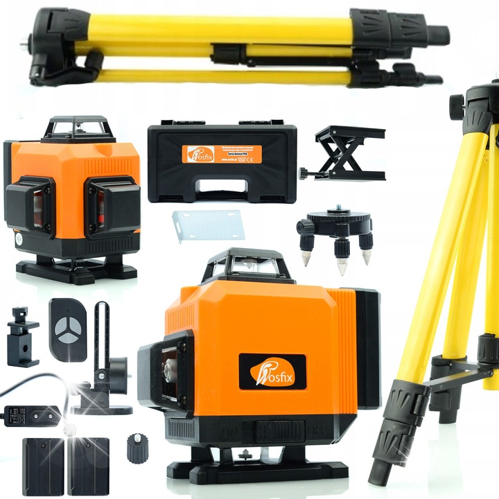 Nivela laser Rosfix Orange Tiger ROT16L, 16 linii, set cu stativ 43-120cm si husa, 2 acumulatori