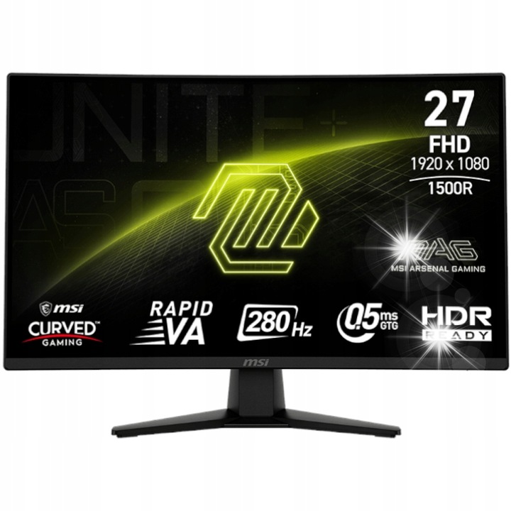 Monitor 27" MSI MAG 274CXF, 1920x1080px, 280Hz, 0.5ms, Curved 1500R, Negru