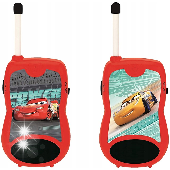 Set 2x Walkie Talkie Lexibook Auta, 100m, 16,6x6,8x4,4cm