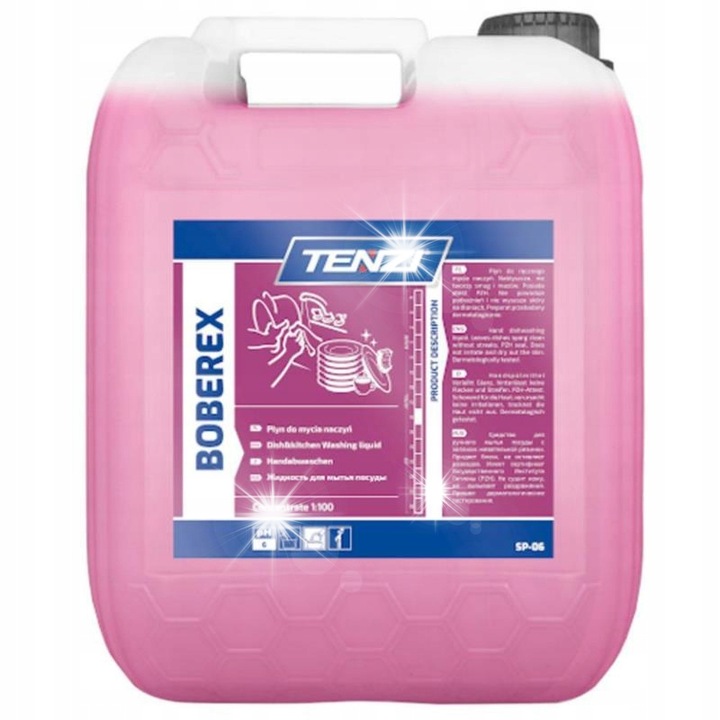 Detergent vase Tenzi Boberex 5L, concentrat, parfum guma de mestecat, pentru spalare manuala