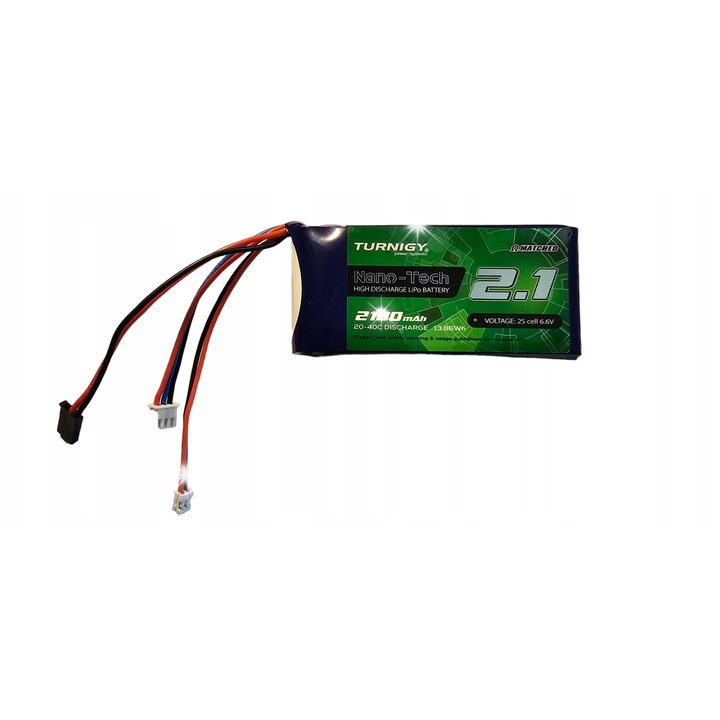 Li-Po akkumulátor 6,6V 2S 2100mAh 20C/40C Turnigy, 95x17x44mm