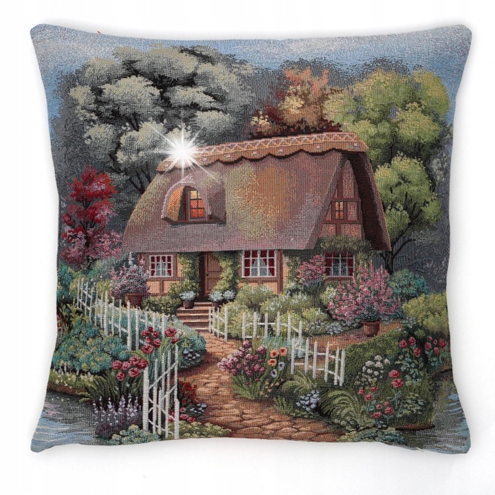 IRYS gobelin párnahuzat, kétoldalas, 45x45cm, poliészter-pamut, multicolor