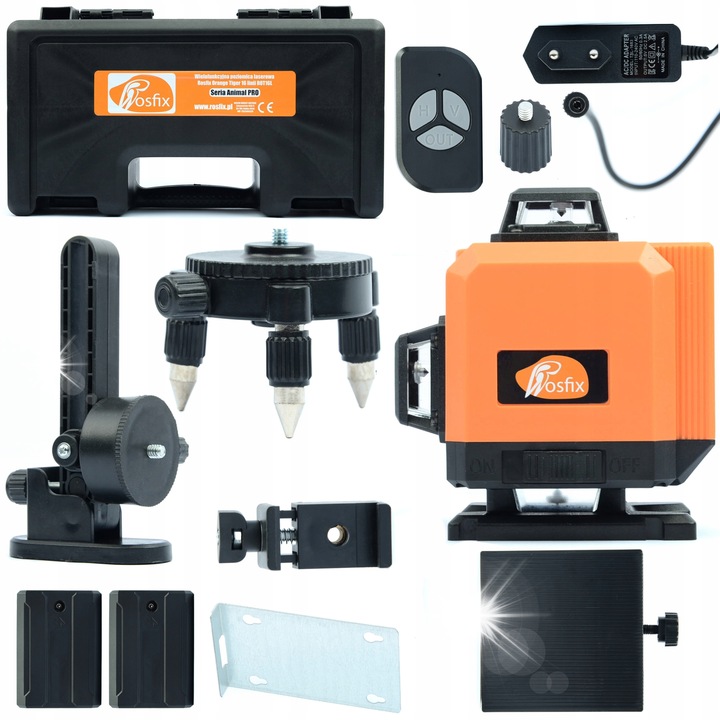 Set poziomica laser Rosfix Orange Tiger 16 linii, 2 acumulatori, IP54, in valiza