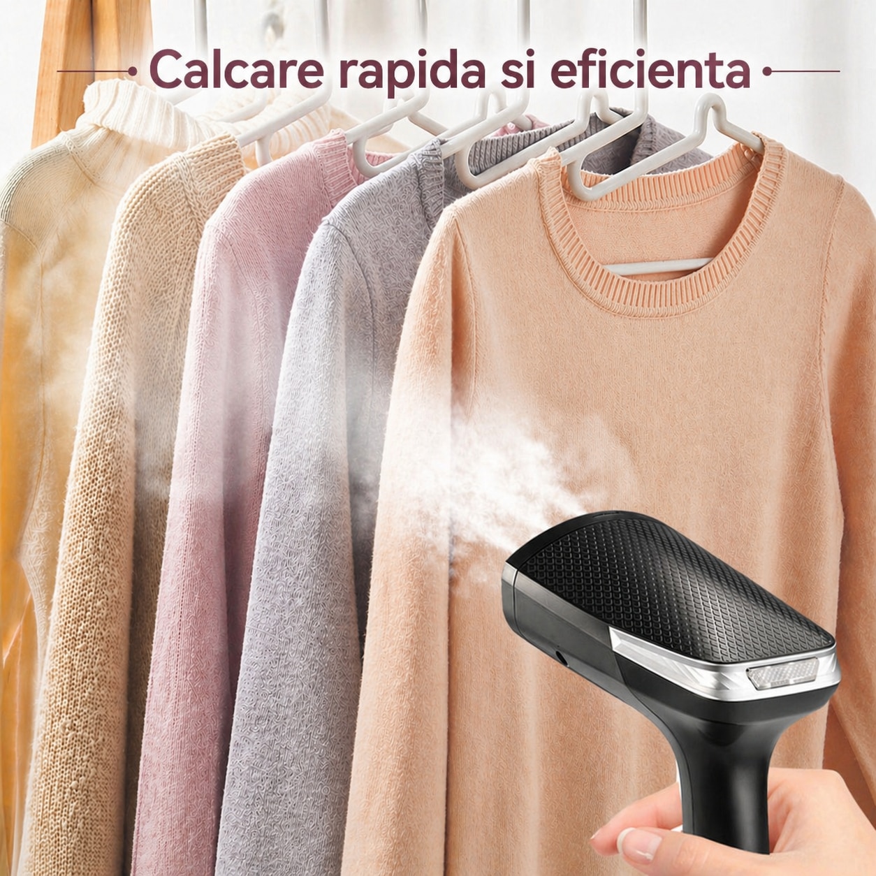 Aparat de calcat vertical cu aburi DEKAYEN®, Aparat de calcat portabil 1600W, Incalzire rapida in 25 secunde, Rezervor 350 ml, eco-friendly, Statie de calcat pentru haine cu perie, manusi termoizolante si husa de transport