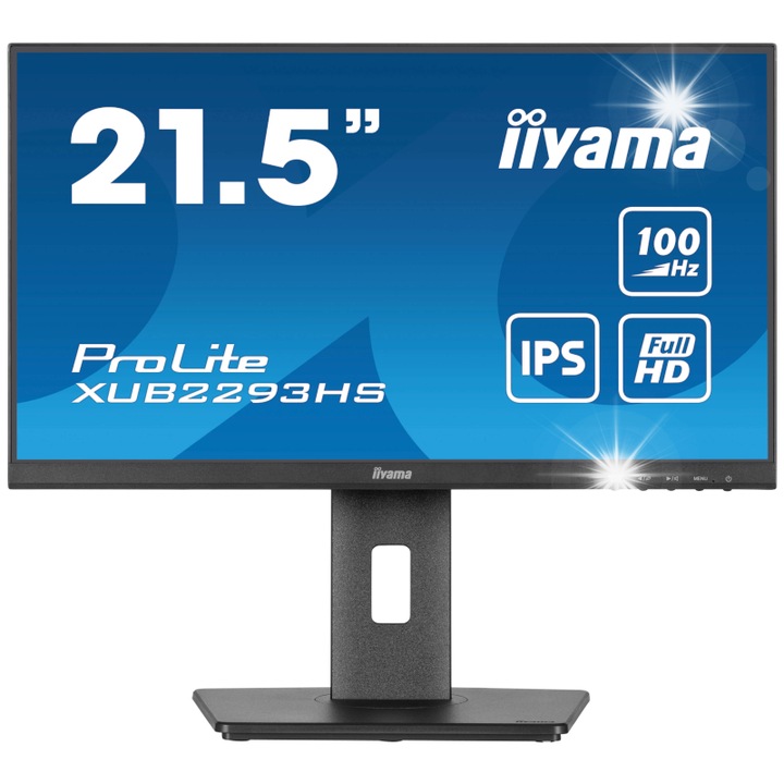 Monitor 21,5" iiyama XUB2293HS-B6, IPS, 1920x1080px, 100Hz, 1ms, fekete
