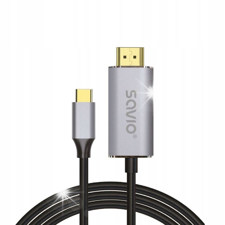 Savio CL-170 USB-C – HDMI kábel, 1m, 4096x2160@60Hz, Ezüst