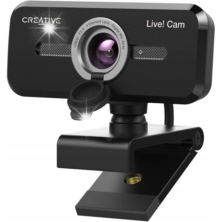 Уеб камера Creative Live! Cam Sync 1080p V2, Full HD, вграден микрофон, черна, 83x58x60мм