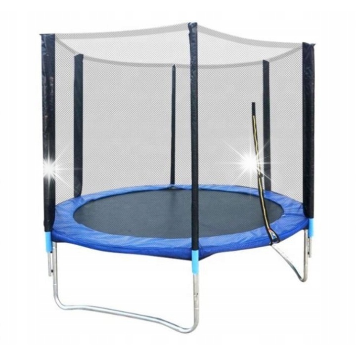 Etrampoliny kerti trambulin 8 FT, 244 cm, hálóval és létrával, maximális terhelhetőség 120 kg, kék színű