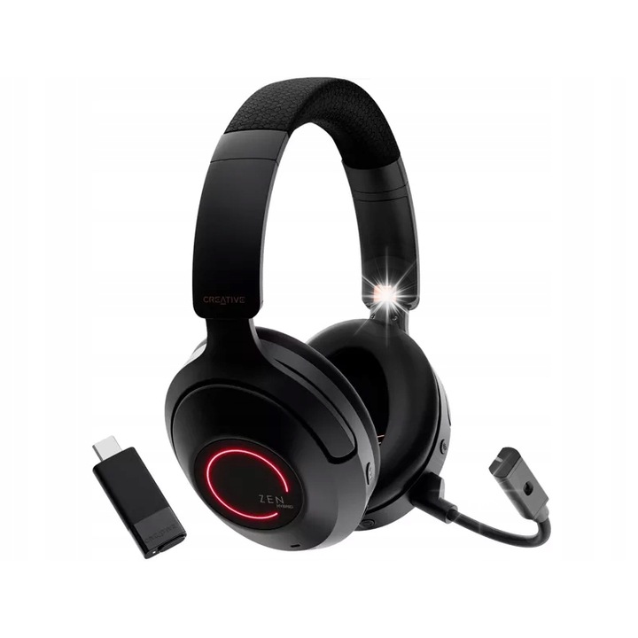 Casti wireless Creative ZEN Hybrid Pro Classic, negru, 40mm, autonomie 100 ore, set cu microfon detasabil