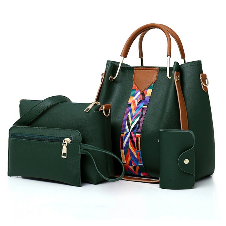 4 részes PU Női Táska Szett, Tote & Crossbody Női Táskák, LUXWTB, Nagy Kapacitású - Tote Táska, Kis Táska, Pénztárca és Kártyatartó, mindennapi használatra és utazáshoz, Tökéletes Ajándék