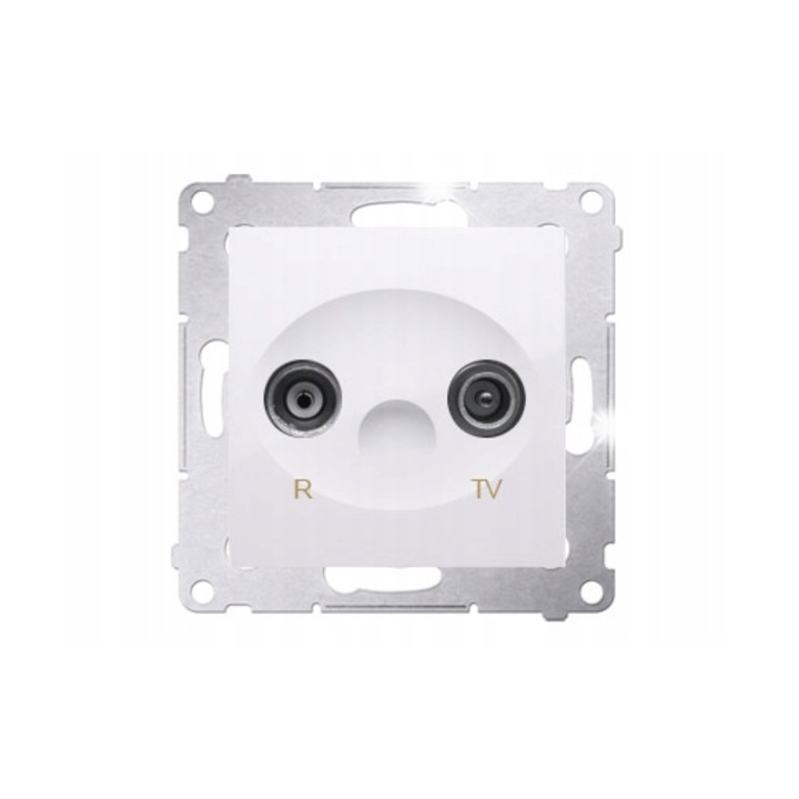 Gniazdo antenowe R-TV, Kontakt-Simon 54, 2 iesiri, alb, 75x75x39mm