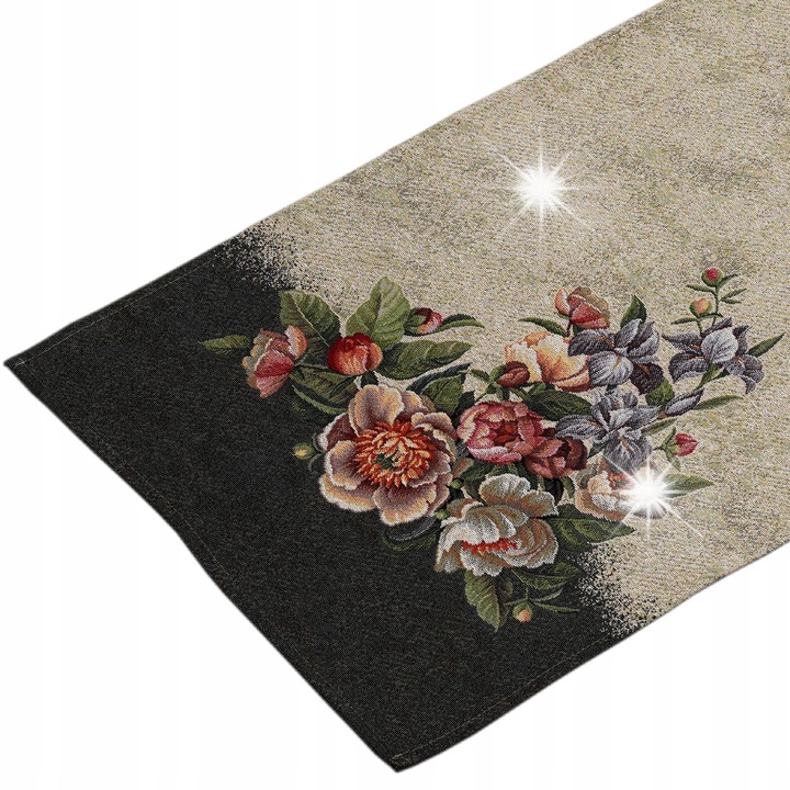 Bieznik gobelin, IRYS, 42x140 cm, design festiv, poliester-bumbac