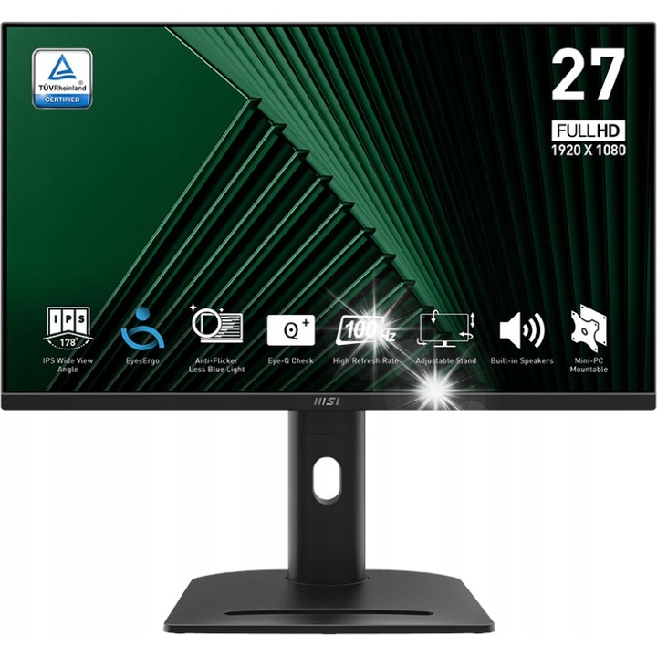 Monitor MSI Pro MP275PG 27", 1920x1080px, IPS, 100Hz, 1ms, negru
