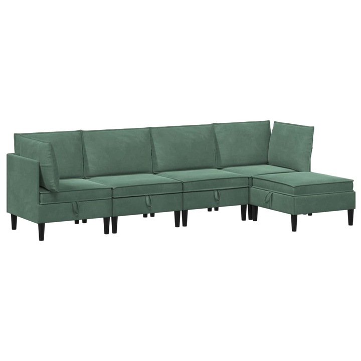 Set de mobilier pentru living 5 pcs vidaXL, Verde Marii Catifea