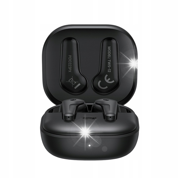 Savio TWS-12 vezeték nélküli fülhallgató, Bluetooth 5.3, 32 óra üzemidő, fekete