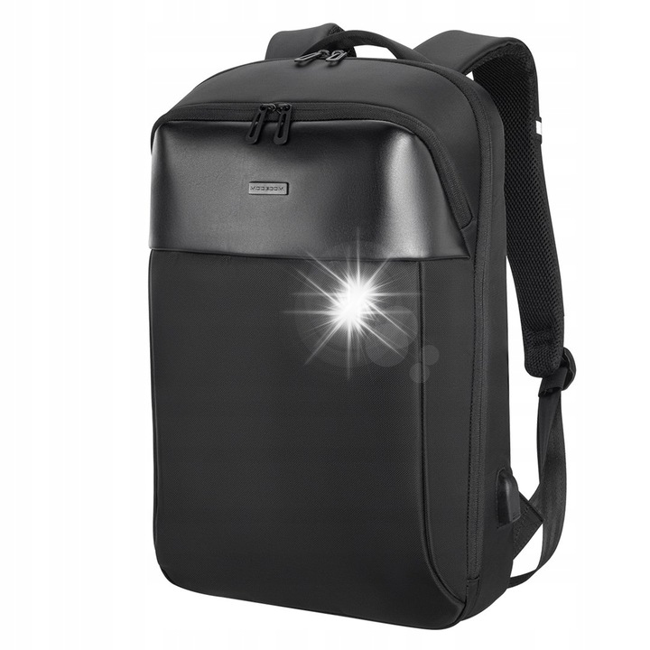 Rucsac laptop 15,6 Modecom, poliester/ekoskina, 4 buzunare interioare, negru, 30x45x13cm