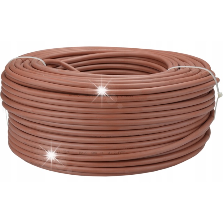 Cablu siliconat 3x2,5mm, 300/500V, rezistent la temperaturi -60C/+180C, culoare caramizie, 100m