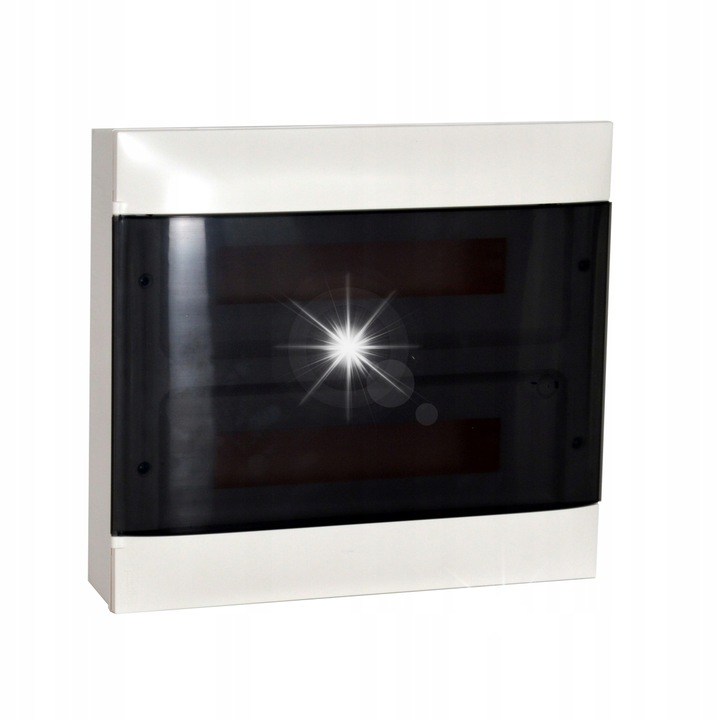 Natynka PRACTIBOX S 2x18 elektromos elosztószekrény, fehér, 436x385mm, átlátszó ajtók
