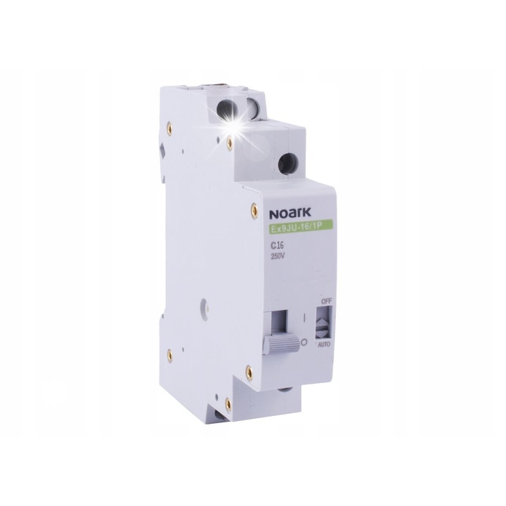 Priza impulsiva NOARK Ex9JU-16, 1 modul, 16A, 230V AC, dimensiuni 18x86x70mm