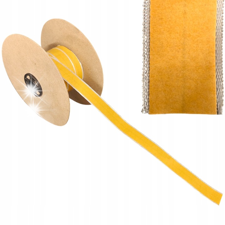 Üvegszálas ragasztószalag, Hermetic, 20mm, 50m, magas hőmérsékletnek ellenálló, sárga