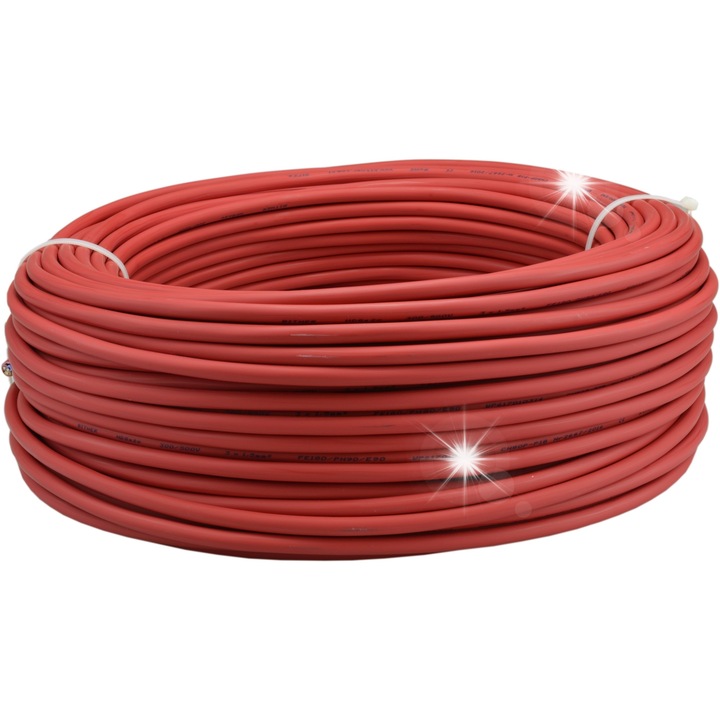 Cabluri electrice BITNER, cablu ppoz siliconat HDGs drut PH90 3x2,5mm, rosu, 100m