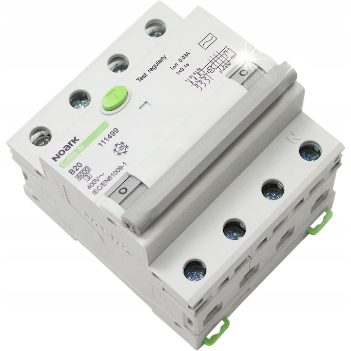 Dispozitiv de protectie diferentiala NOARK 4P B20 30mA, IP20, 16A