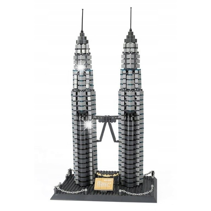 Конструктор Wange 5213 Petronas Towers, 1175 части, 27x18x50см, ABS