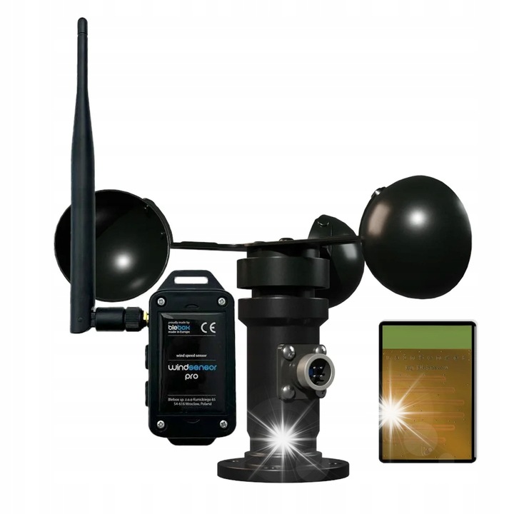 BleBox windSensor PRO WiFi szélérzékelő, fekete, 124x194x194mm