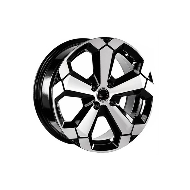 Set 4 Jante DY427 KM 16x6.5 5x114.3 ET32 negru polish diamond cut compatibile Dacia Renault Nissan Toyota